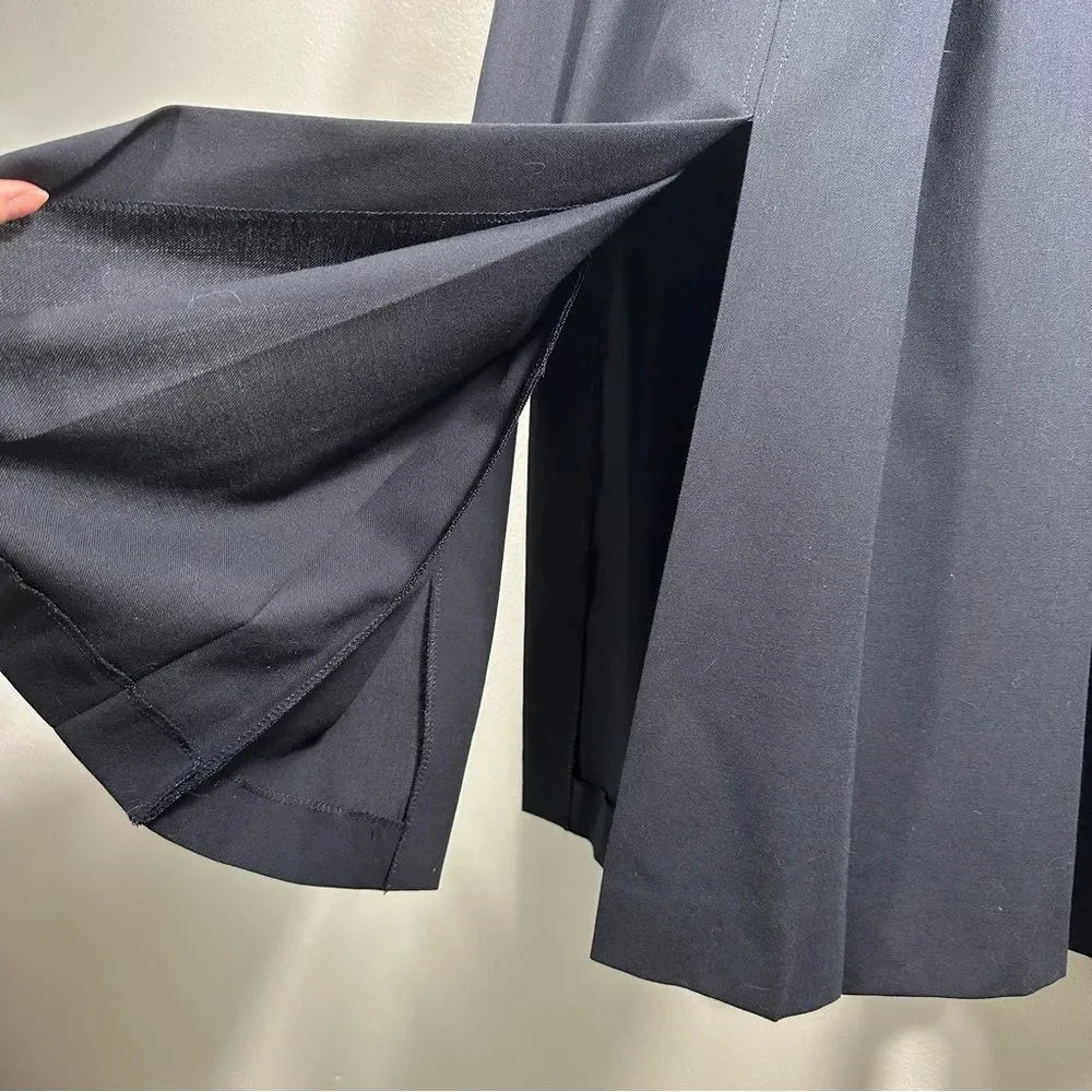 Mondi Fashion Vintage Classic Navy Pleated Maxi Skirt NWOT Size 36 Careerwear